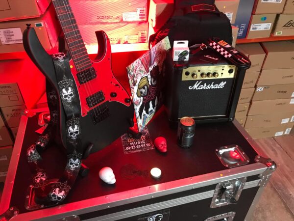 guitare rouge ampli noir