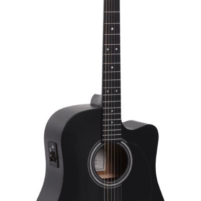 guitare folk bois noir